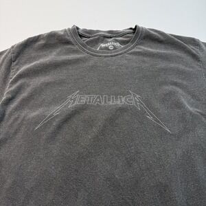Metallica Shirt Mens Small Gray Album Art Graphic Back Print Faded Rock Band